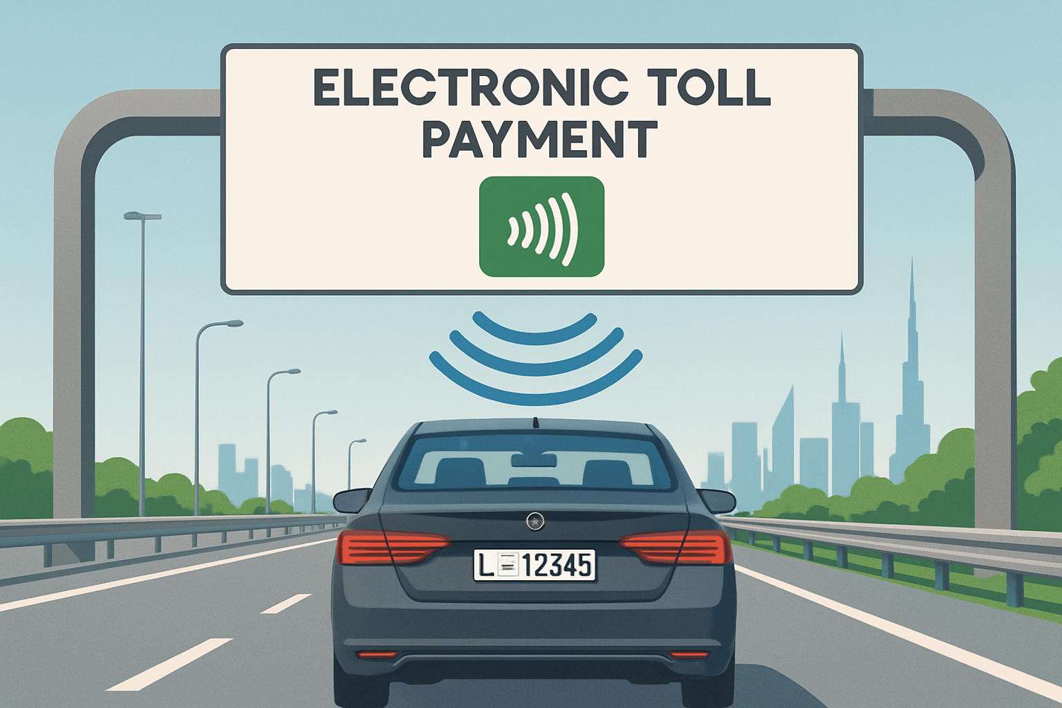 Seamless electronic toll payment on Dubai highways